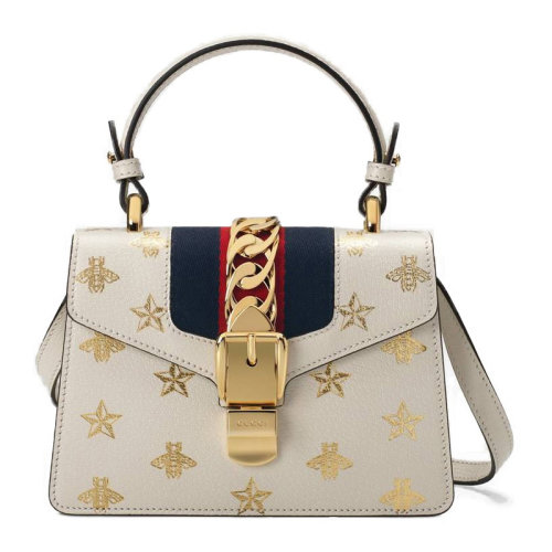 【包邮包税】gucci 古驰 20春夏 sylvie系列 女士黑色蜜蜂星星图案