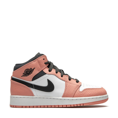 nike air jordan 1 mid aj1樱花粉中帮 黑白粉脚趾 555112-603