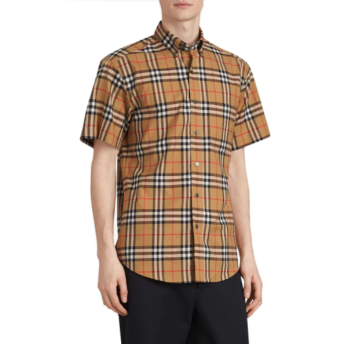 【BURBERRY博柏利 男士短袖衬衫】BURBERRY/博柏利 经典格纹短袖衬衫【现货】【正品 价格 图片】 - 寺库网