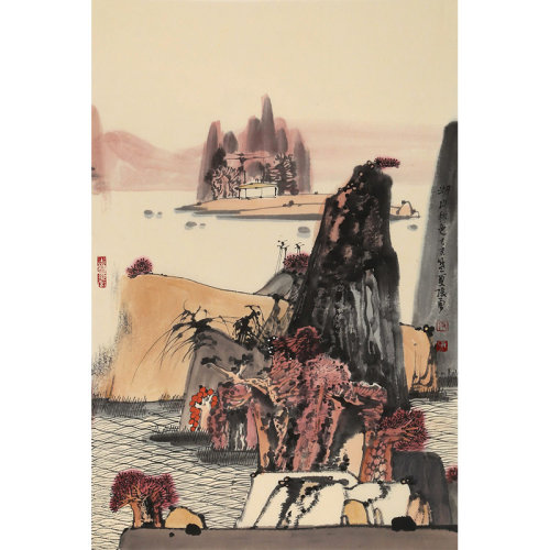 张勇《湖山秋色》 吉林国画院画家 客厅书房玄关山水画