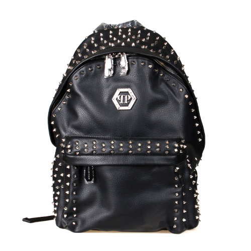 philipp plein/菲利普·普兰 皮质钉钉六角徽标双肩包s20a gba0146