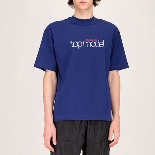 balenciaga/巴黎世家 20年春夏 百搭 男性 蓝色 男士短袖t恤 612966ti