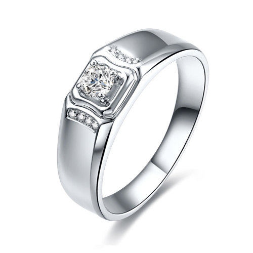 mingzuan/鸣钻国际 千爵 pt950铂金钻戒 白金钻石戒指结婚求婚男戒