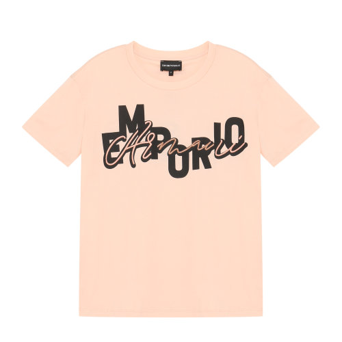 emporio armani/安普里奥阿玛尼 裸粉色 女士品牌logo标识印花圆领