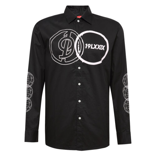 19lxxix/19lxxix 印花宽松休闲logo 男士长袖衬衫