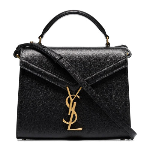 paris/圣罗兰 cassandra系列 女士黑色粒面压纹小牛皮迷你手提包小方