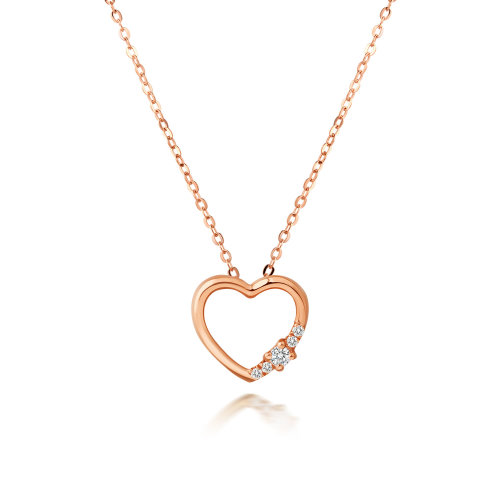 i do/i do 心扉系列 18k金钻石项链女排镶吊坠官方正品ido