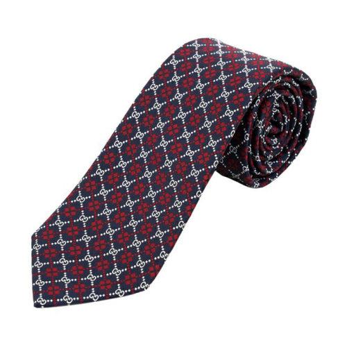 gucci/古驰 菱形纹饰深红领带/领结/领带夹领带 7*148cm 545072 4e002