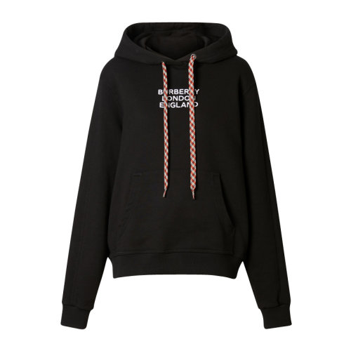 burberry/博柏利 巴宝莉女卫衣 女士简约黑色棉质连帽卫衣 80199901