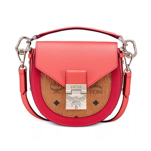 mcm/mcm 女士 patricia visetos拼色单肩斜挎包 棕色拼色