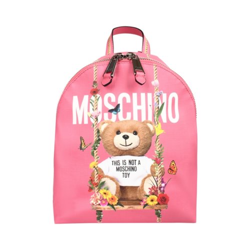 【包邮包税】moschino/莫斯奇诺 女士千秋熊印花时尚双肩包 2 t7636