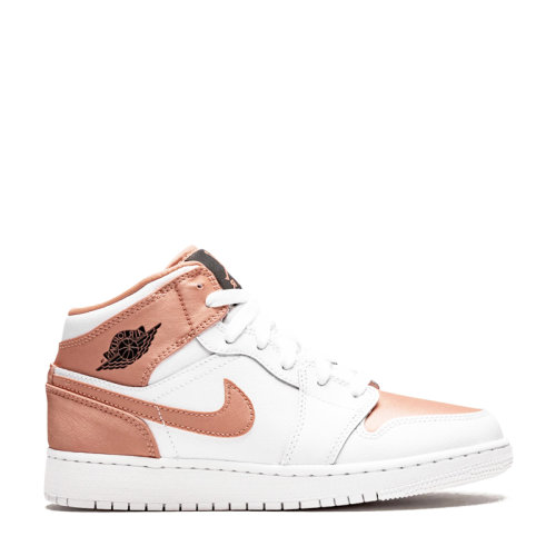 nike/耐克 air jordan 1 mid 女款 aj1 玫瑰金 丝绸中帮板鞋 女子