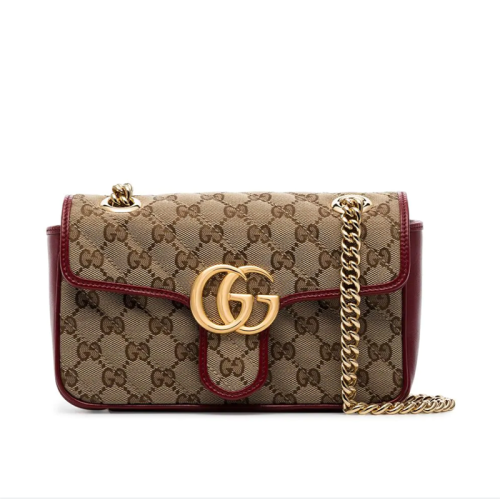 【2020秋冬新款】gucci/古驰 marmont gg 迷你帆布刺绣链条单肩包