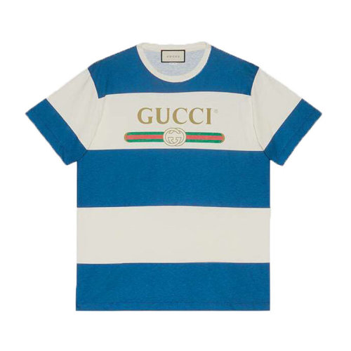 【预售2-3周发货】gucci/古驰 男士 标识条纹t恤 604176 xjb6v 9230