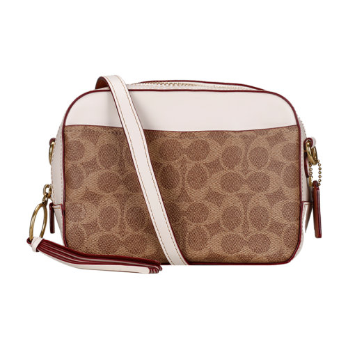 coach/蔻驰2020春夏女士专柜款涂层帆布配皮camera相机包单肩斜挎包