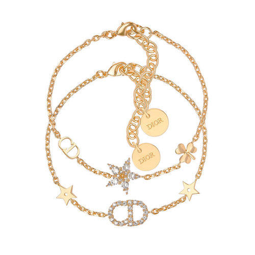 【包税】dior/迪奥 clair d lune金属水晶双层手链 b1039cdlcy_d301