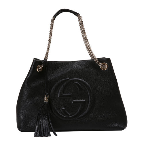 gucci/古驰 女士黑色牛皮大号手提包 536196 a7m0g 1000