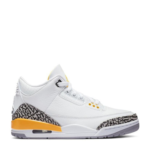 nike耐克 篮球鞋 2020秋冬新款 air jordan 3 aj3 白橙小湖人 爆裂纹