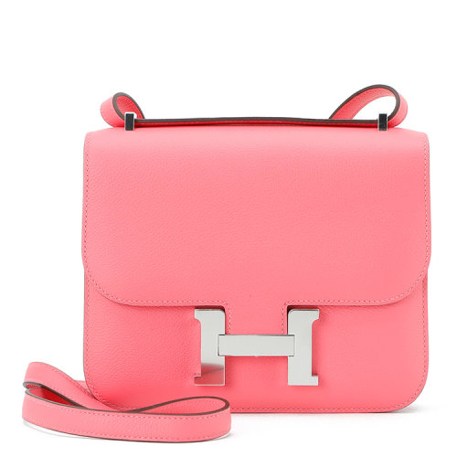 hermes(爱马仕) 经典款constance康康女士8w粉色皮质单肩包
