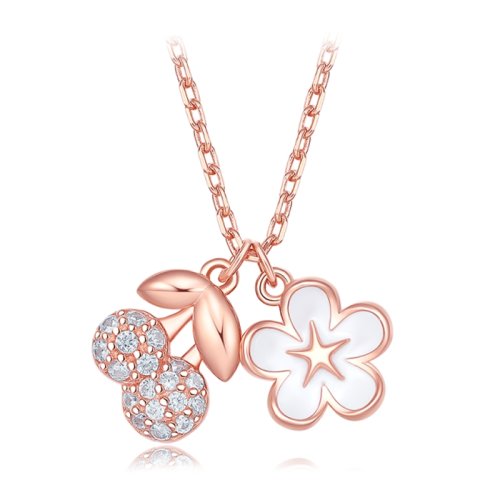 chow tai seng/周大生银项链 s925樱花锁骨链s1pc0083