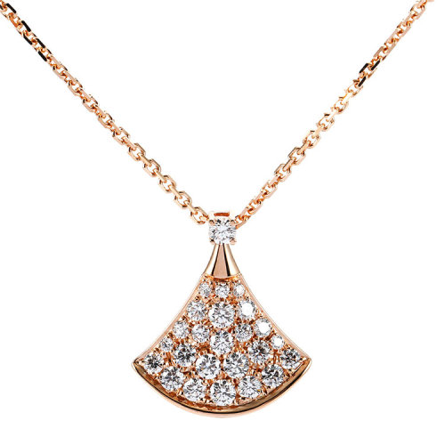 bvlgari(宝格丽) #18k金扇形满钻吊坠项链