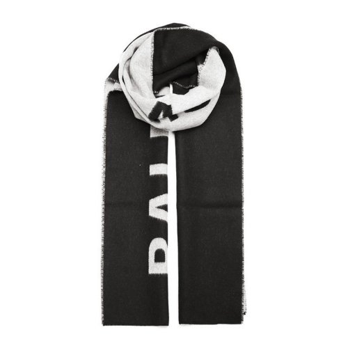 balenciaga/巴黎世家 女士黑白羊毛字母logo围巾/披肩围巾 bc