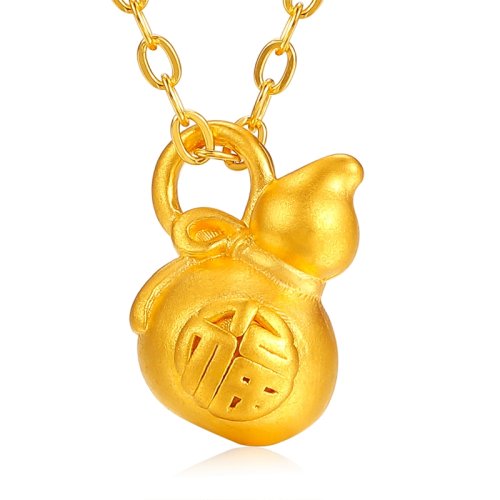 足金黄金创意葫芦转运珠吊坠 送爱人送家人