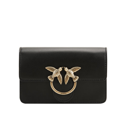 【国内现货】【20秋冬新品】pinko/品高黑色双燕logo设计牛皮革材质