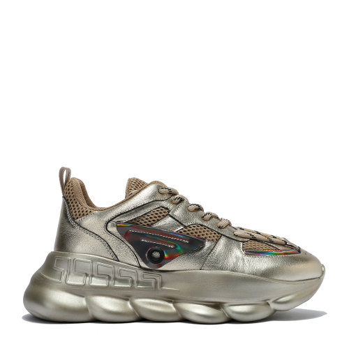 daisyfellowes/黛西法罗 牛皮配网布男士时尚轻巧老爹鞋厚底休闲运动