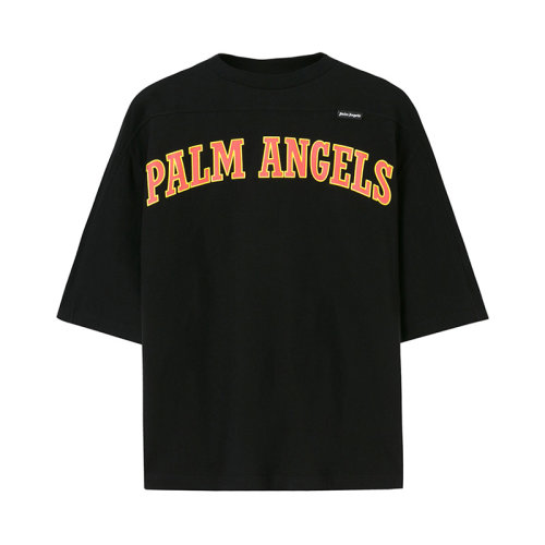 palm angels/palm angels男士黑色棉质字母logo印花短袖t恤 分类:男士