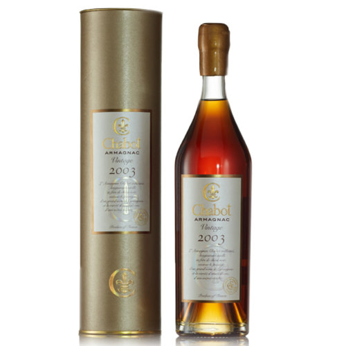 戛堡chabot法国原装进口雅文邑白兰地2003年单一年份珍酿700ml/瓶