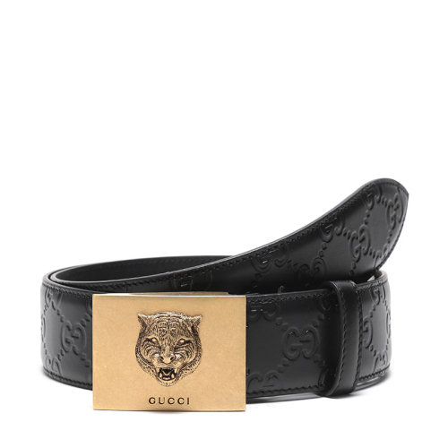 gucci/古驰 男士虎头图案皮革做旧板扣式皮带腰带 429021 cwc1t