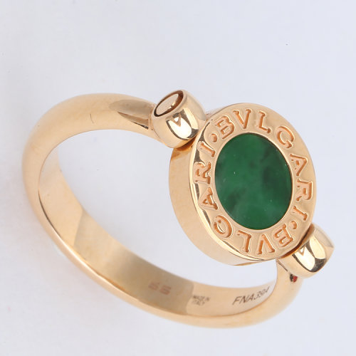 bvlgari(宝格丽) bvlagri系列18k金钻石/翡翠翻转戒指 56