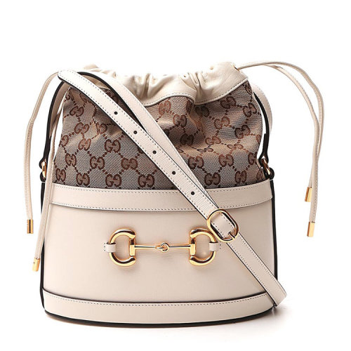 gucci/古驰 女士马衔扣1955系列水桶包 百搭 混色单肩包6021181dbug