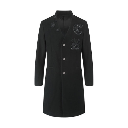 creazioni/克莱切尼五角星章仔绣亮片串珠字母刺绣时尚男士大衣青蛙