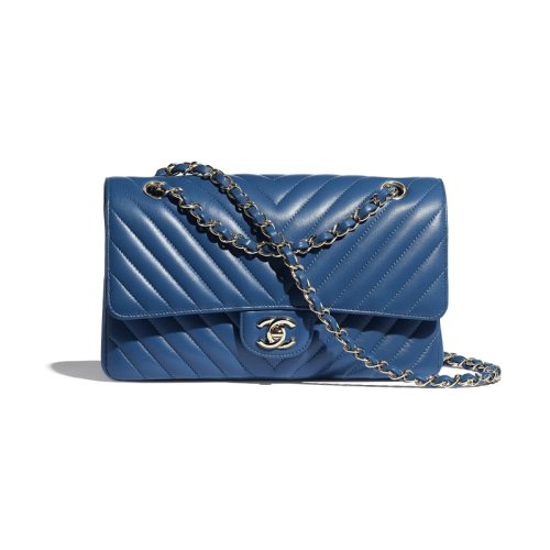 chanel/香奈儿 cf系列 经典口盖包 羊皮革与金色金属 a01112 y2553