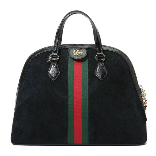 【gucci古驰 手提包】gucci(古驰) 黑色翻毛ophidia系列gg中号两用包