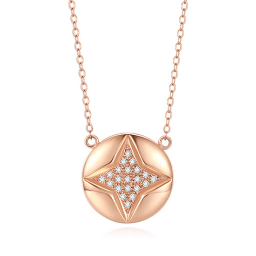 mingzuan/鸣钻国际 项链/钻石项链/玫瑰18k金项链/玫瑰18k金吊坠/时尚