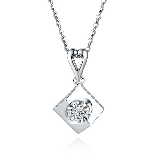 mingzuan/鸣钻国际 项链/钻石项链/白18k金项链/钻石吊坠/项链