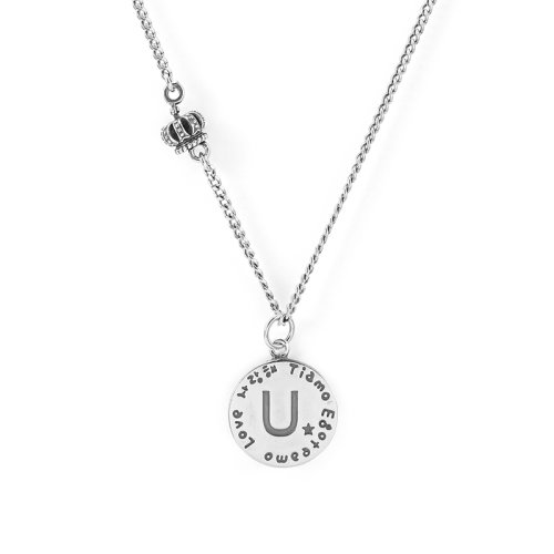 colimida/口力米大 字母项链男女纯银吊坠潮锁骨链情