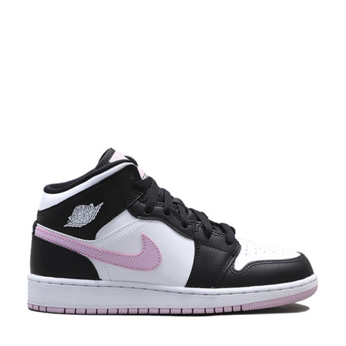 nike/耐克 air jordan 1 mid gs 女款 aj1 黑粉 中帮 女子篮球鞋板鞋