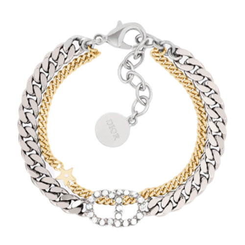 clair d lune金银双层 仿水晶 cd logo 星星手链 b1240cdlcy_d341