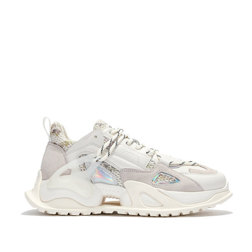 daisyfellowes/黛西法罗 男士潮流休闲运动鞋时尚百搭牛皮网面拼接超