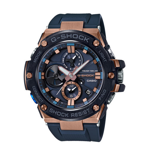 【抖音同款】casio 卡西欧男表g-shock系列光动能蓝牙指针钢带运动