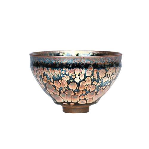 ygs/云谷山 匠邑建阳建盏黎祥手工黑底银滴精品主人杯 曜变天目 非遗