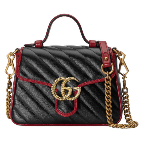 【包税包邮】gucci/古驰 古琦女包 marmont系列 经典双g 波浪纹 女士