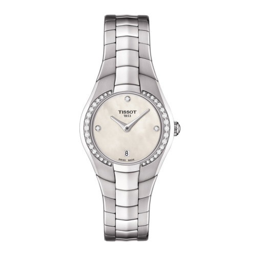 tissot/天梭t-lady系列贝母表盘钻石镶嵌优雅石英女表t096.009.61.