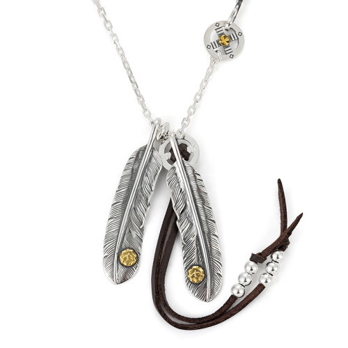 colimida/口力米大 高桥吾郎羽毛项链男潮霸气复古纯