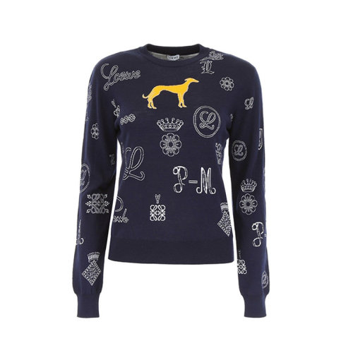 loewe/罗意威 百搭 潮流 女士棉质图案针织衫/毛衣 s3199020c0-2120