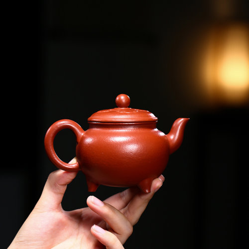 工刘志明宜兴紫砂紫砂茶具纯手工大彬如意原矿黄朱泥215cc【正品 价格
